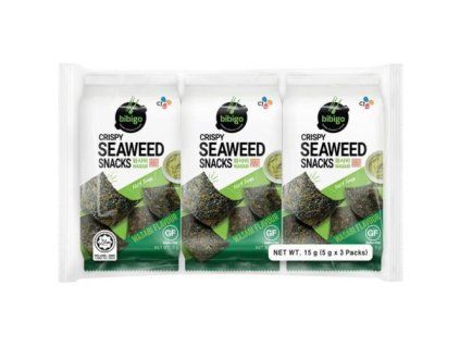 BIBIGO Chips di alghe coreane al gusto wasabi @3x5g