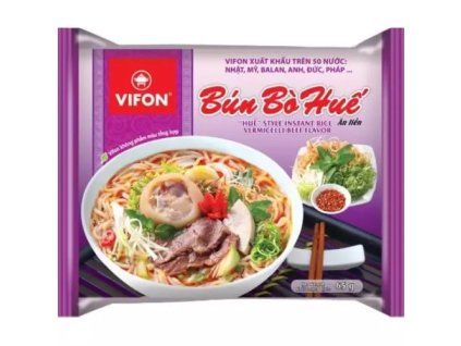 Zuppa di riso istantanea Vifon 65g, spaghetti di riso al gusto manzo (bun bo hue)