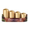 Candele dell'Avvento Emocio 4 pezzi diam. 40mm Candele in metallo dorato