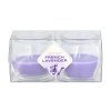 Candela profumata Emocio in vetro alla lavanda francese 2 pezzi in scatola di plastica 56x55mm