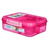 Sistema Divided Lunch Bento Snack Box con contenitore per yogurt e 2 vassoi da 1,65 l, colori misti