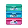 Sistema Lunch Quaddie 1,5 l contenitore per snack diviso con 3 scomparti incernierati nel coperchio e una borraccia, mix di colori