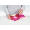 Sistema Divided Lunch Bento Cube Snack Box con contenitore per yogurt e 2 vassoi 1,25 L, rosa