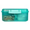 Sistema Lunch Bento Cube Snack Box Diviso con Contenitore per Yogurt e 2 Vassoi 1,25 L, Menta