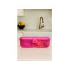 Sistema Lunch Ribbon Diviso Snack Box con Contenitore per Yogurt 1,1 l, Rosa