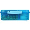 Sistema Divided Lunch Bento Snack Box con contenitore per yogurt e 2 vassoi 1,65 L, blu