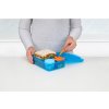 Sistema Divided Lunch Bento Snack Box con contenitore per yogurt e 2 vassoi 1,65 L, blu