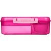 Sistema Divided Lunch Bento Snack Box con contenitore per yogurt e 2 vassoi 1,65 L, rosa