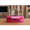 Sistema Divided Lunch Bento Snack Box con contenitore per yogurt e 2 vassoi 1,65 L, rosa