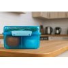 Sistema Lunch Cube Max Diviso Snack Box con Contenitore per Yogurt con Doppio Coperchio 2 L, Blu