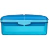 Sistema Lunch Quaddie 1,5 l contenitore per snack diviso con 3 scomparti incernierati nel coperchio e una borraccia, blu