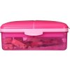 Sistema Lunch Quaddie 1,5 l contenitore per snack diviso con 3 scomparti incernierati nel coperchio e una borraccia, rosa
