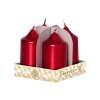 Emocio Cilindro dell'Avvento 4 pezzi 40x75 Candele rosse in metallo