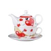 Tazza in ceramica con teiera e tazza con motivo a cuore, set