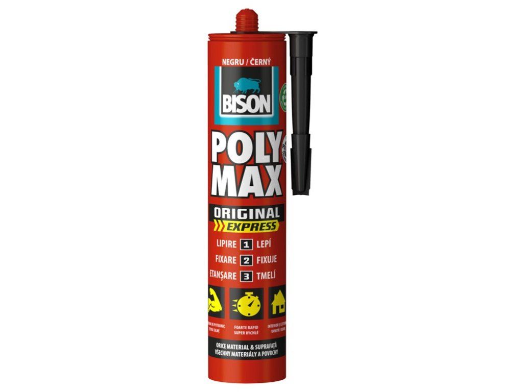 BISON universele montagelijm POLY MAX express zwart 425 g