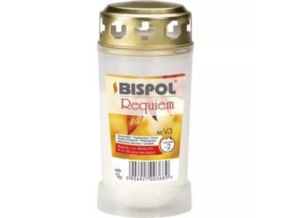 Bispol Requiem kaars voor begraafplaats wit v3 ai 115g