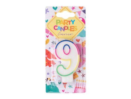 Emocio taartkaars met nummer 9