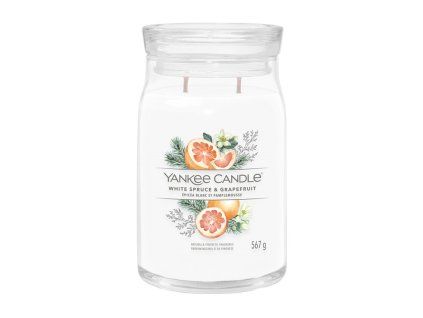 YANKEE CANDLE WHITE SPRUCE & GRAPEFRUIT SIGNATURE LARGE