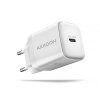 AXAGON ACU-PD30W, voedingsadapter 30W, 1x USB-C-poort, PD3.0/PPS/QC4+/SFC/AFC/Apple, wit