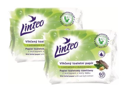 LINTEO Nawilżony ekstraktem z kory dębu 2 × 60 szt.
