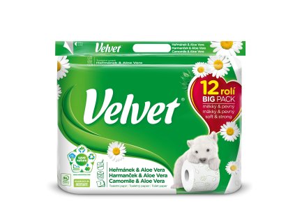 Papier toaletowy Velvet 3-warstwowy (12 szt./listek) rumiankowy