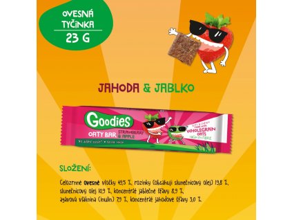 Batonik owsiany Goodies 23g truskawka i jabłko