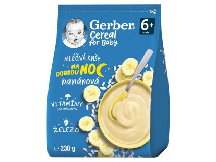 GERBER Kaszka zbożowa ml 230g banan 4m+