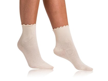 WYKWINTNE SKARPETKI MODALNE - Skarpetki damskie - kremowe 35 - 38