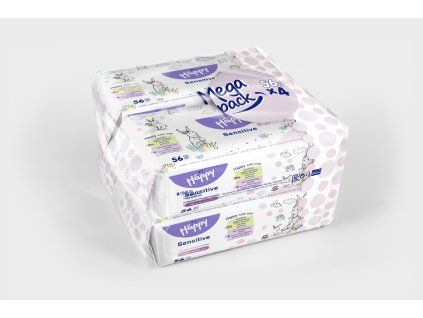 94564 happy baby mega pack cistici ubrousky sensitive 56 x 4 ks