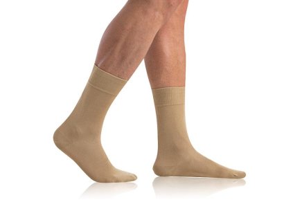 Skarpety bambusowe COMFORT - klasyczne skarpety męskie bambusowe - beżowe 39 - 42