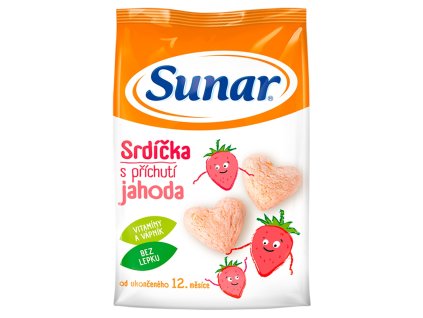 Sunar hearts 50g smak truskawkowy 12m+