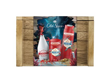 Zestaw upominkowy Old Spice dla mężczyzn Deep Sea (żel pod prysznic 250 ml + sztyft dezodorujący 50 ml + balsam po goleniu 100 ml)