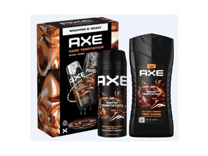 Zestaw prezentowy Axe dla mężczyzn DARK TEMPATION (dezodorant w sprayu 150 ml + żel pod prysznic 250 ml)