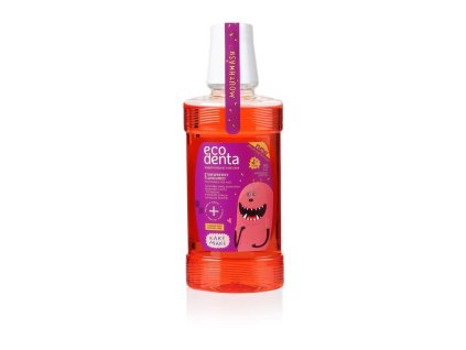 ECODENTA Płyn do płukania jamy ustnej dla dzieci o smaku truskawkowym, 250 ml