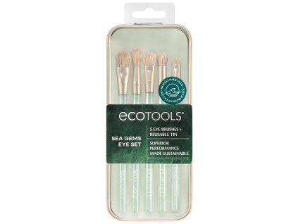 Zestaw pędzli do oczu ECOTOOLS Sea Gems + metalowe etui