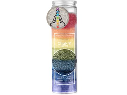 Świeca Emocio w szkle stearynowym Chakra 7 warstw kolorowa