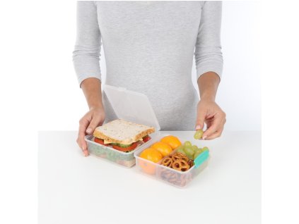 Lunchbox Sistema Divided To Go LunchCube z 2 przegrodami 1,4 l, mix kolorów