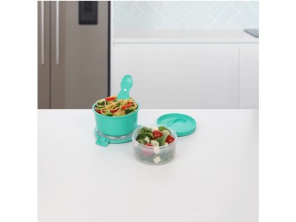 Lunchbox Sistema z wodoodporną miską i widelcem To Go LunchStack okrągły 965 ml, mix kolorów