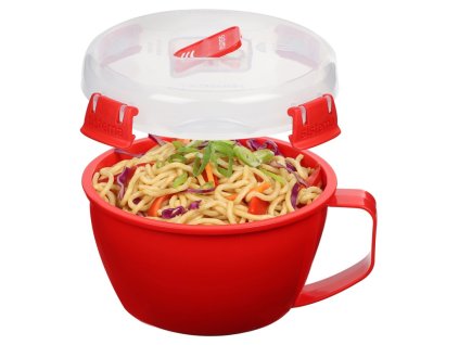 Sistema Miska na makaron do mikrofalówki 940 ml, czerwona