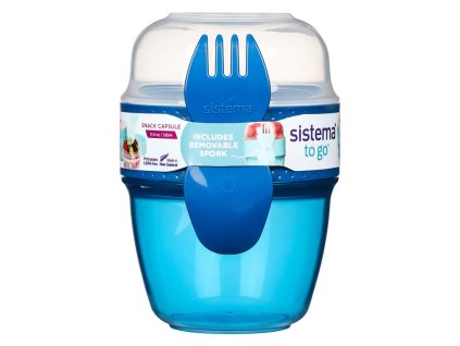 Sistema To Go Snack Capsule Snack Box z widelcem 515 ml, niebieski