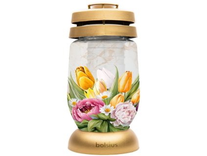 Szkło cmentarne Bolsius 23 cm, depozyt 120 g, 36 godz. Kwiaty wiosenne
