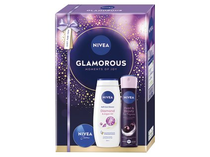 Zestaw prezentowy NIVEA dla kobiet GLAMOURS (żel pod prysznic, dezodorant w sprayu, krem) 