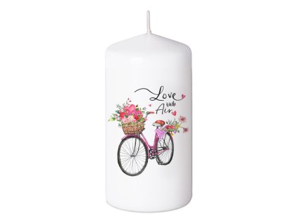 Koło cylindryczne Miłość wisi w powietrzu, świeca 60x110 mm