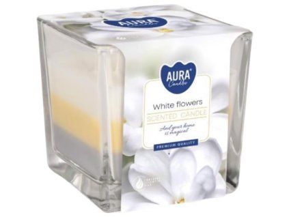 Świeca Bispol biały kwiat 170g
