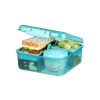 Sistema Divided snack box Ocean Bound Bento Cube z pojemnikiem na jogurt i 2 tackami 1,25 l, mix kolorów