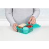 Pudełko na przekąski Sistema Lunch Bento Cube z pojemnikiem na jogurt i 2 tackami 1,25 l, miętowe