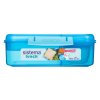 Pudełko na przekąski Sistema Divided Lunch Bento z pojemnikiem na jogurt i 2 tackami 1,65 l, niebieskie