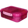 Pudełko na przekąski Sistema Divided Lunch Bento z pojemnikiem na jogurt i 2 tackami 1,65 l, różowe