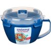 Pojemnik na makaron i frytki do mikrofalówki Sistema 940 ml, niebieski