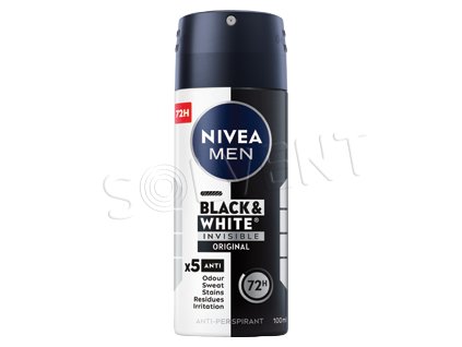 Spray antiperspirant Nivea Men, alb-negru, 100 ml